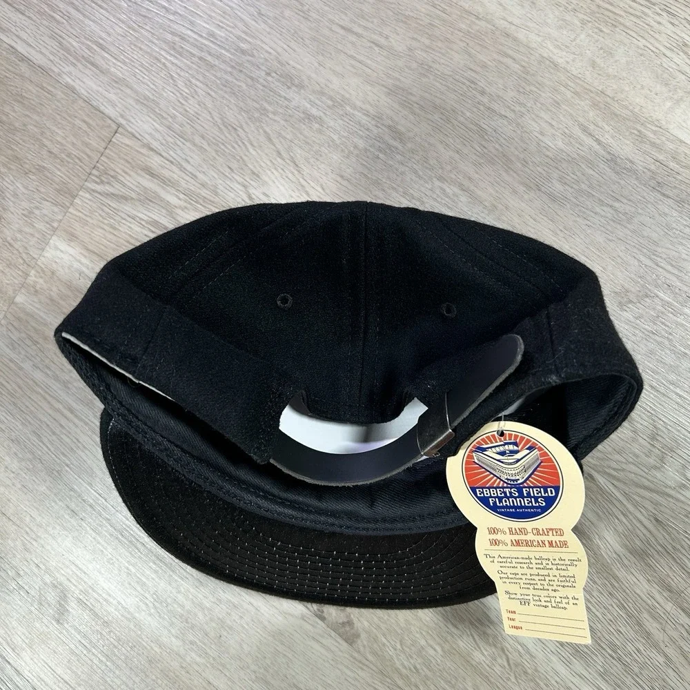 VTG Chicago American Giants Strapback Hat NWT Ebbetts Field Wool Cap Black USA